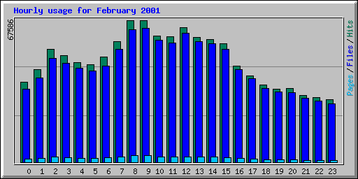 Hourly usage for February 2001