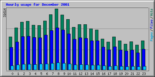 Hourly usage for December 2001