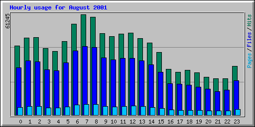 Hourly usage for August 2001